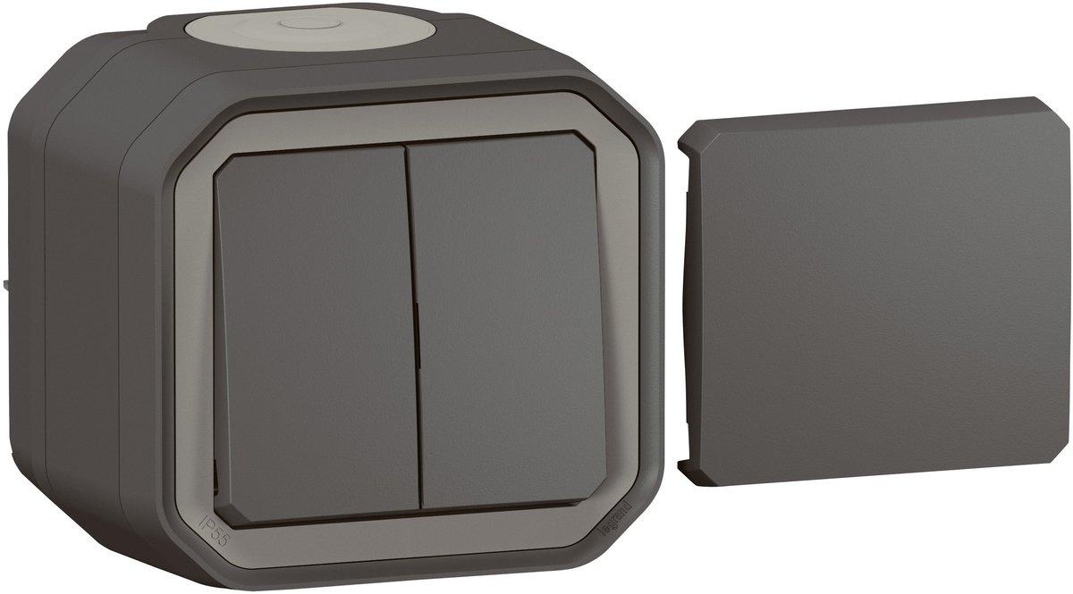 Plexo New Feuchtraum-AP Multifunktionsschalter Wechselschalt. 10AX Taster 10A