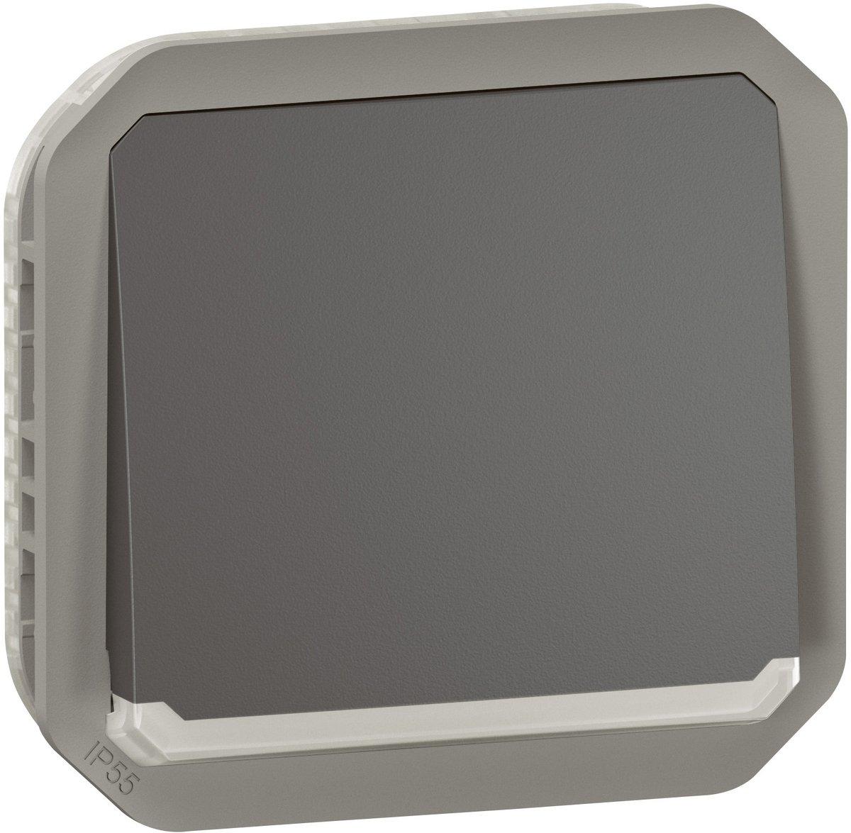 Plexo New Einsatz Taster beleuchtet 10 A Steckklemmen (SL) IP55 Anthrazit