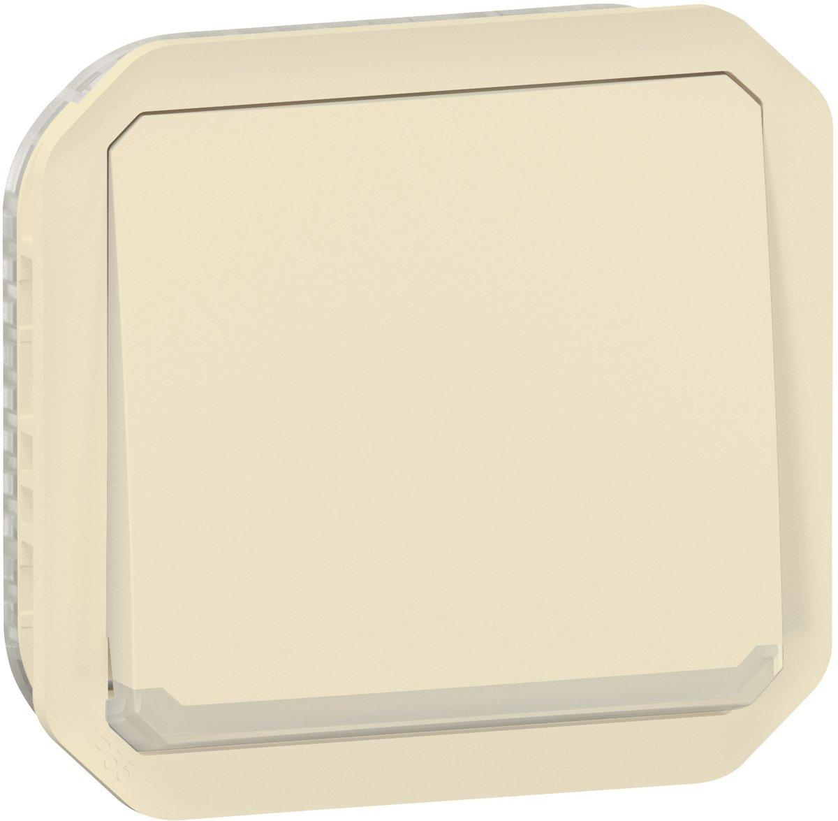 Plexo New Einsatz Taster Wechselkontakt beleuchtet 10 A Steckklemmen (SL) Beige