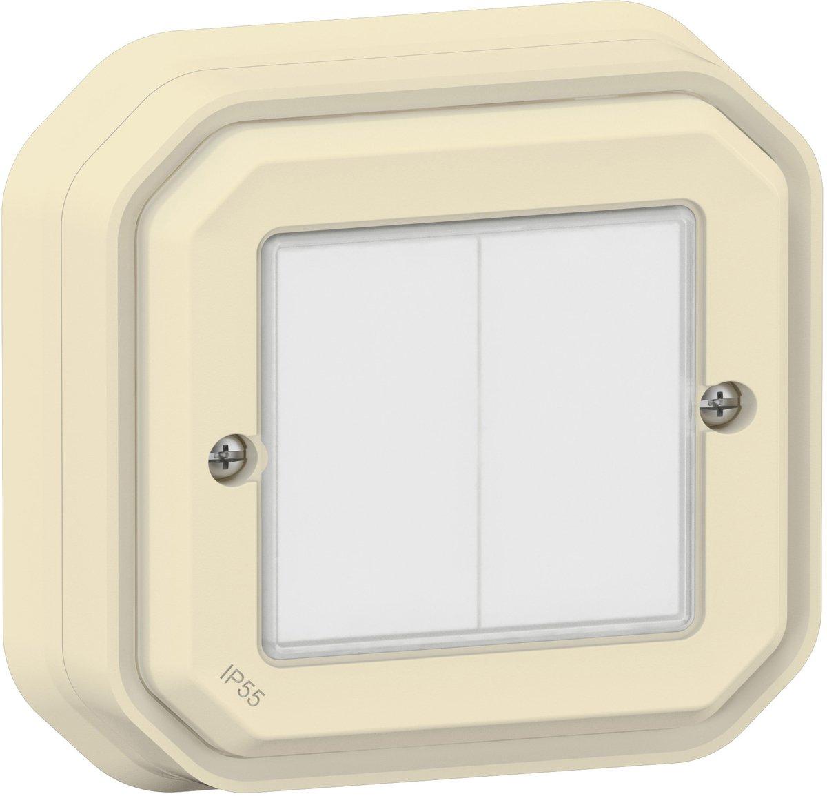 PlexoNew with Netatmo Feuchtraum Draht- batterieloser Schalter 2-Kanal Beige