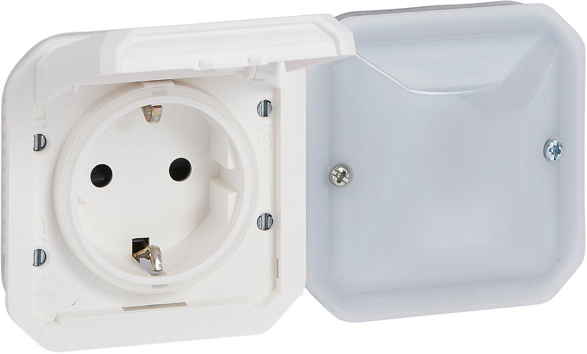 PlexoNew with Netatmo Feuchtraum schaltbare Schuko-Steckdose 16A IP55 Ultraweiß