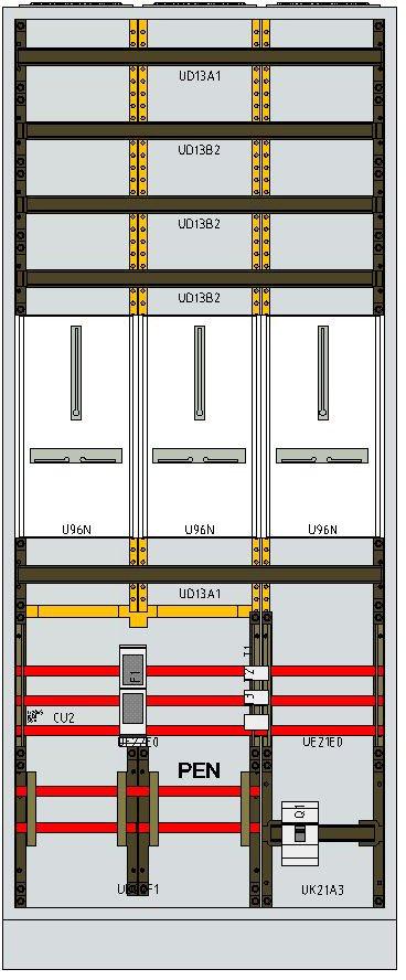 Klein-Messwandler Tirol 125A als Standschrank 1950x800x275 mm IP55 3xNZ-Reihen