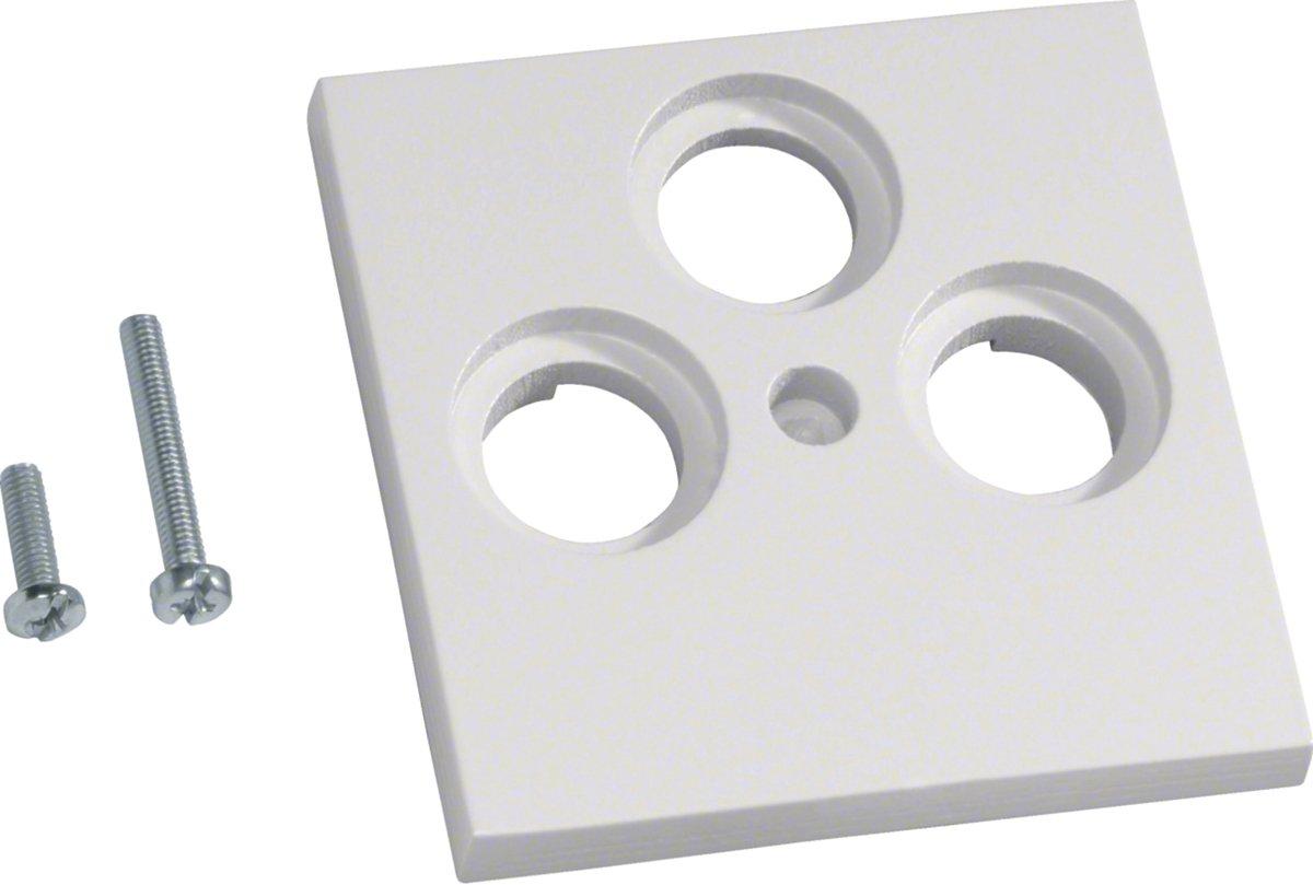 Zentralscheibe TV/SAT 3-fach für Rahmenblende 55 halogenfrei verkehrsweiß