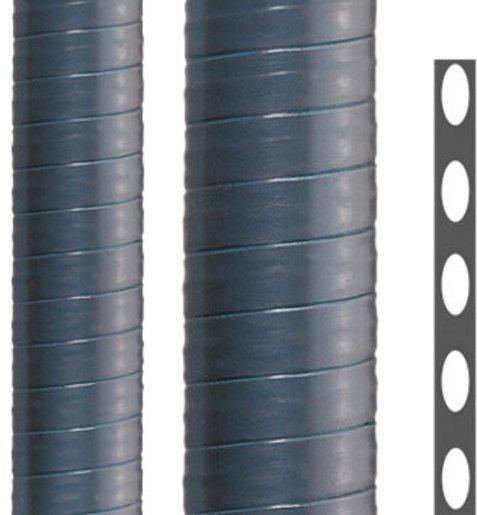 Kunststoff-Schutzschlauch mit Hartkunststoffwendel PVC grau AD 14 10 x 14 mm
