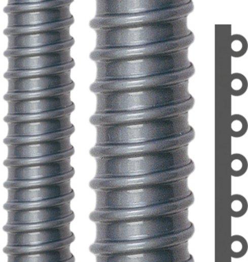 Kunststoff-Schutzschlauch mit Hartkunststoffwendel PVC grau AD 10 7 x 10 mm