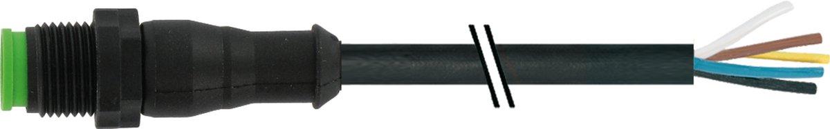 M12 St. 0° A-kod. freies Ltg-ende Lite