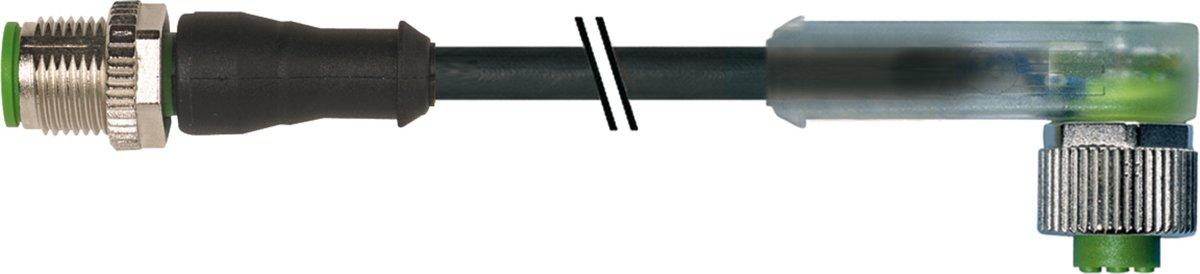 M12 St. 0° / M12 Bu. 90° A-kod. LED
