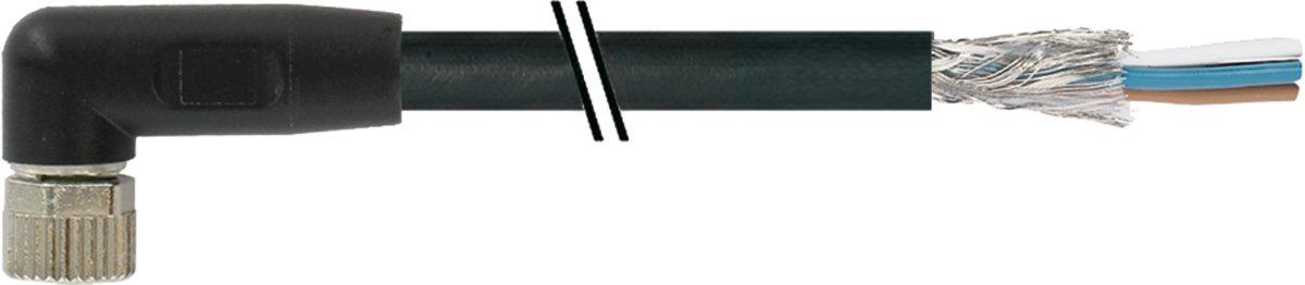 M8 Bu. 90° A-kod. freies Ltg-ende geschirmt