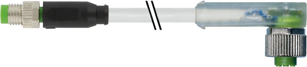 M8 St. 0° / M12 Bu. 90° A-kod. LED