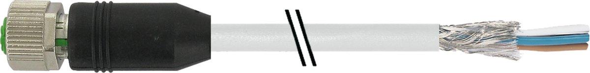 M12 Bu. 0° A-kod. freies Ltg-ende geschirmtPUR 5x0.34 geschirmt gr