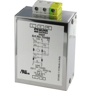 MEF Netzentstörfilter 1-phasig 2-stufig I:10A U:250 VAC/300 VDC aufschnappbar