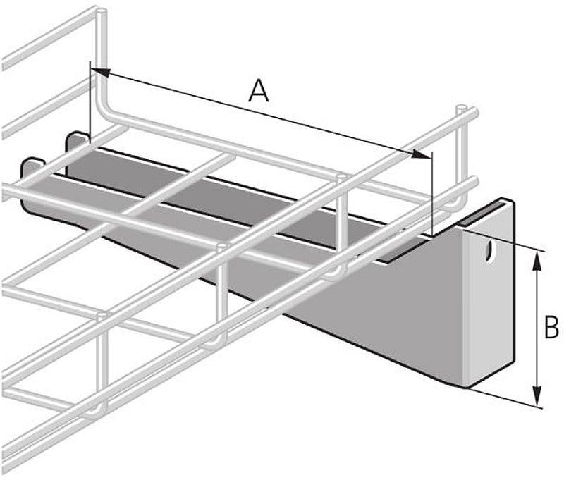 Gitterkanal Konsole X15 Edelstahl 253x80 mm