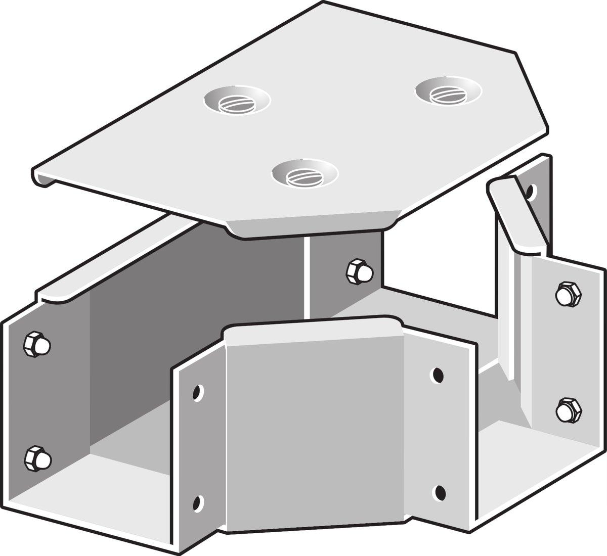 T-Stück Deckel in Flucht
