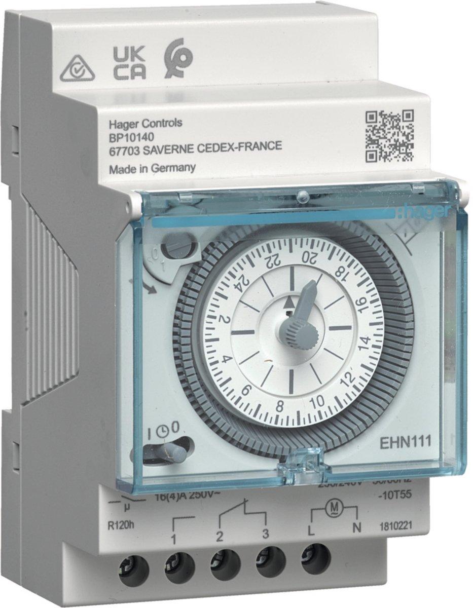 Schaltuhr elektromechanisch mit Gangreserve Tagesuhr 1W 16A