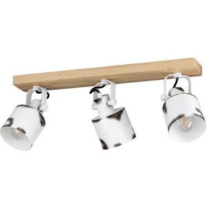 KILBURN Balkenleuchte 3xE27 Holz/weiß-Braun