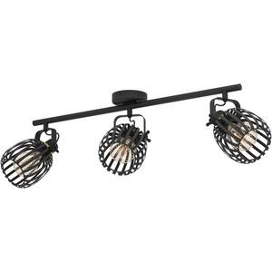GIRONA Wand/Deckenleuchte 3xE27 schwarz/Messing-gebürstet