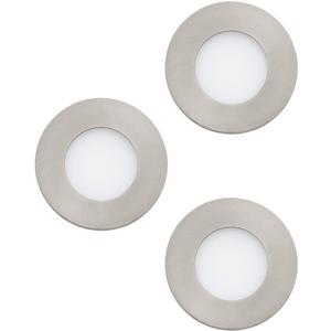 FUEVA 1 Set 3xLED Einbauspot DM85mm nickel-matt 3000K