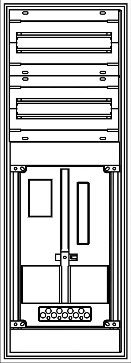 Kunststoff-Zählerverteiler für Innenraum UP/API W1A2O
