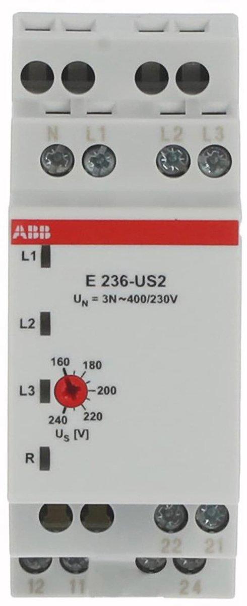 E236-US2 Unterspannungsrelais 3Ph.+N 2Wechsler