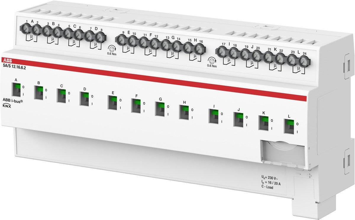 SA/S12.16.6.2 Schaltaktor 12fach 16 A C-Last mit Energiefunktion REG