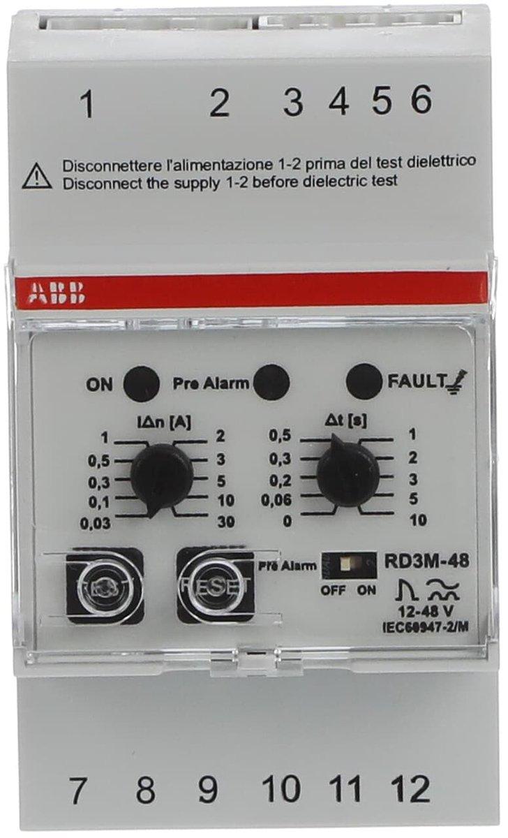Differenzstromrelais RCM Typ A 12-48VAC/DC mit Frequenzfilter und Voralarm