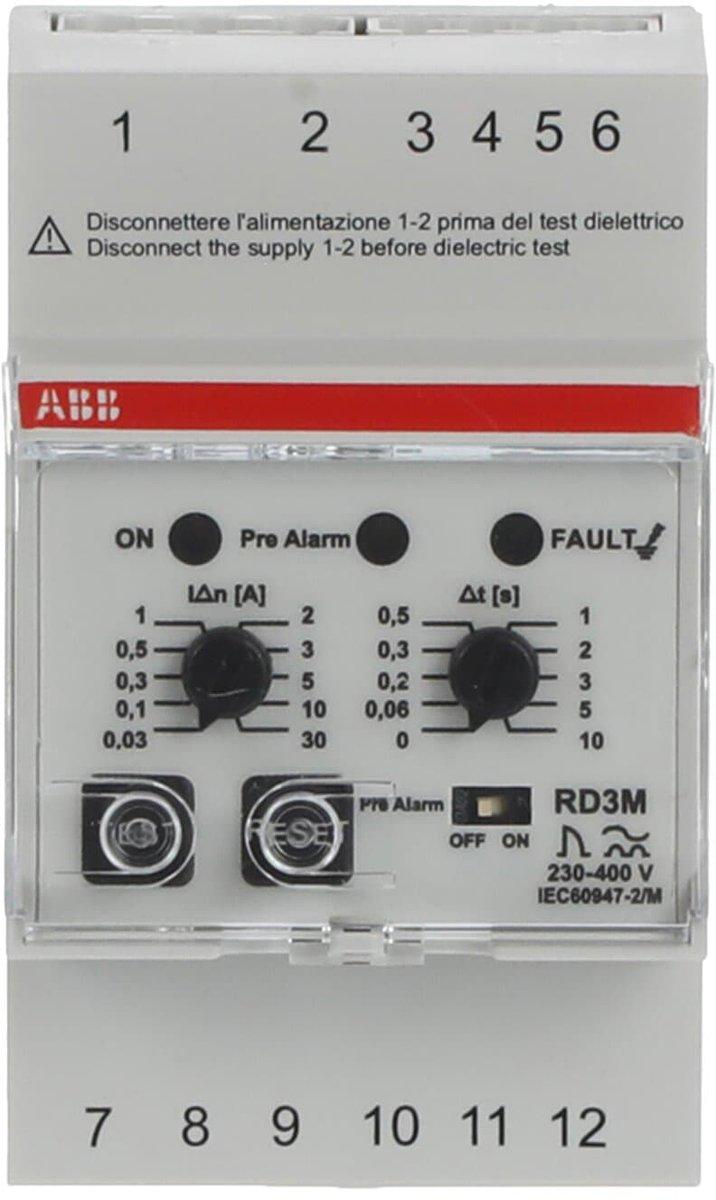 Differenzstromrelais RCM Typ A 230VAC mit Frequenzfilter und Voralarm