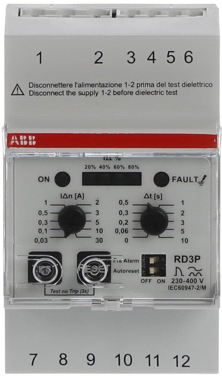 Differenzstromrelais RCM Typ A 230VAC mit Frequenzfilter Voralarm LED-Balken