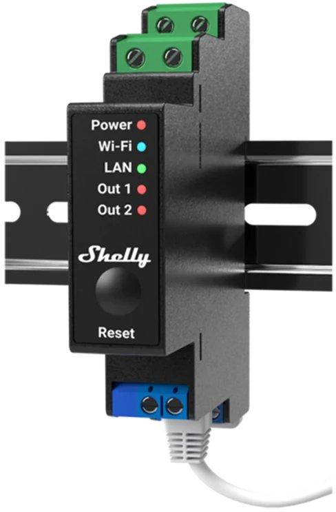 Professionelles 2-Kanal-Relais mit WLAN- LAN- und Bluetooth-Anschluss.