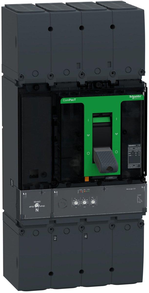 Leistungsschalter ComPact NSX400K mit MicroLogic 2.3 250 A 4P/4D 36 kA/800 VAC