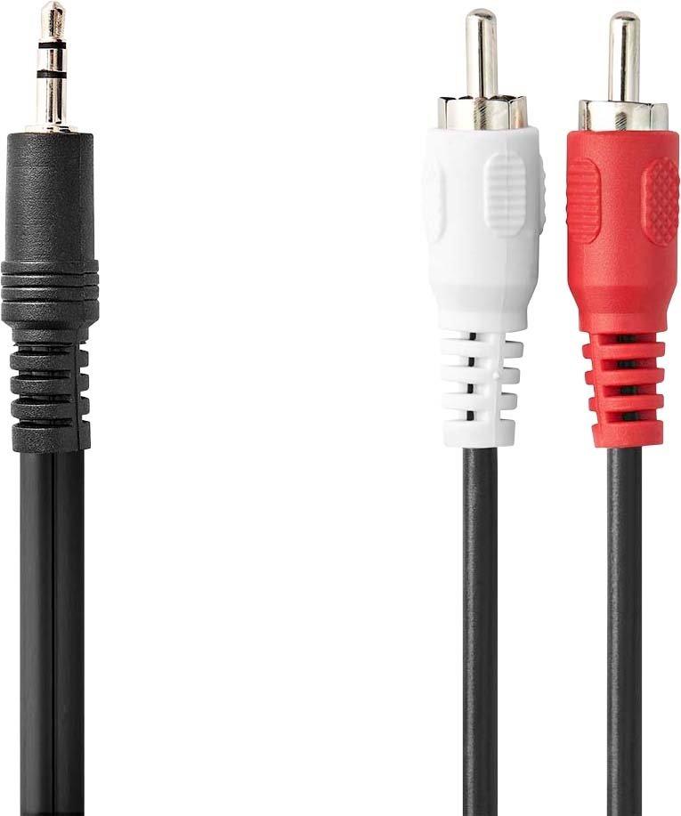Stereo-Audiokabel 3.5 mm Stecker 2x RCA Stecker 3m schwarz