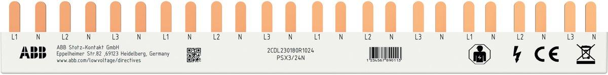 FlexLine Phasenschiene 3-phasig 10mm² 24 Pins