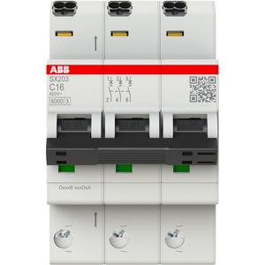 LS-Schutzschalter 3-polig 6kA C-Char 16A 3TE