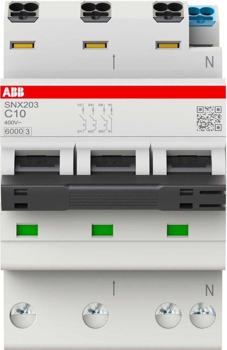 LS-Schutzschalter 3+N-polig 6kA C-Char 10A 3TE