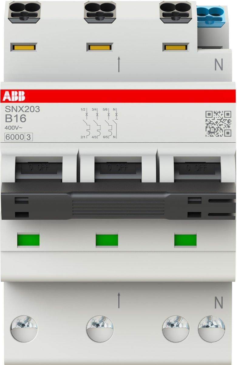 LS-Schutzschalter 3+N-polig 6kA B-Char 16A 3TE