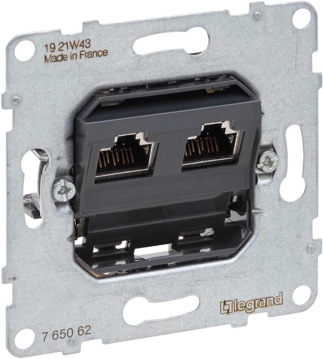 SEANO Einsatz Datendose 2 x RJ45 Kat. 6A STP geschirmt