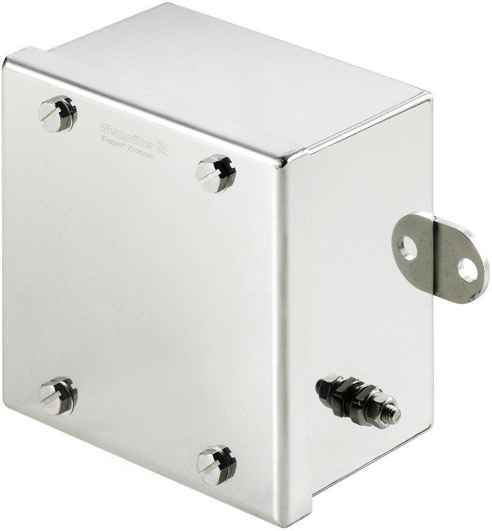 Ex-Metallgehäuse 120 x 120 x 80 mm elektropoliert Flanschplatte: Nein M5 Sechska