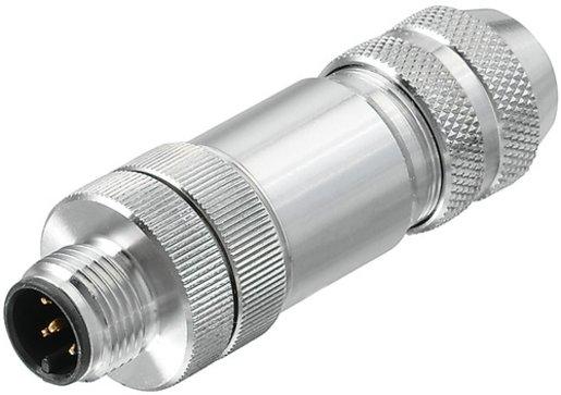 Rundsteckverbinder (feldkonfektionierbar) Stift gerade Zugfederanschluss M12 0.1