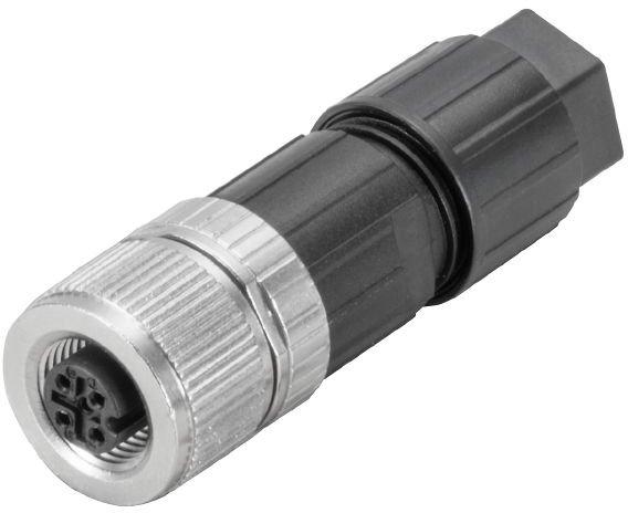 Rundsteckverbinder (feldkonfektionierbar) Buchse gerade PUSH IN M12 0.14 mm²