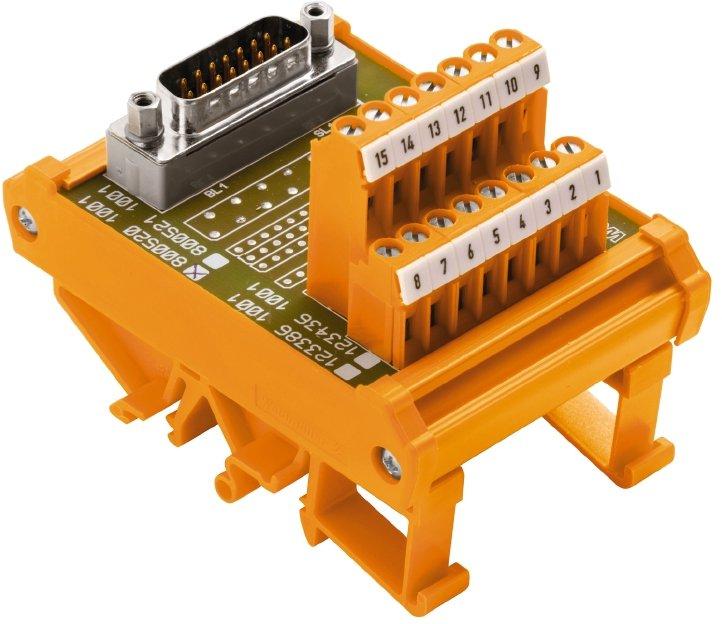 Übergabemodul mit Klemme Steckverbinder SUB-D-Stecker gemäß IEC 60807-2 / DIN 41