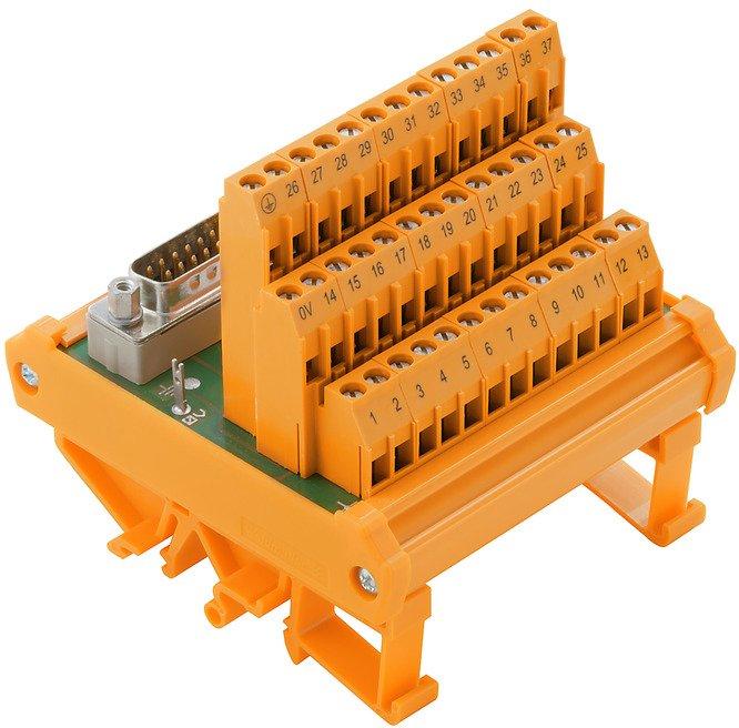 Übergabemodul mit Klemme Steckverbinder SUB-D-Stecker gemäß IEC 60807-2 / DIN 41