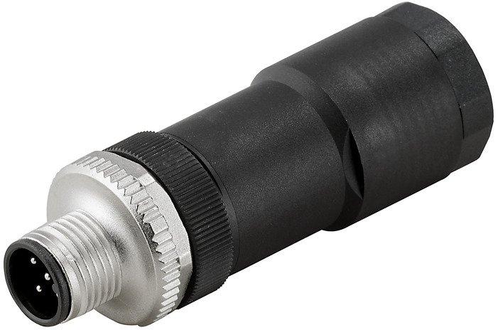 Rundsteckverbinder (feldkonfektionierbar) Stift gerade Schraubanschluss M12