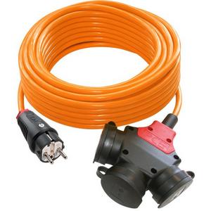 Verlängerungsleitung 25m H07BQ-F 3G2,5 orange PUR SK-Stecker/3-fach Kupplung