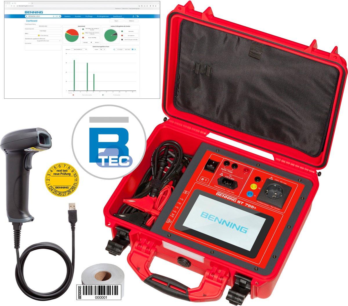 BTEC-Set inkl ST755+ BTEC Smart 1 Jahr GS B-Scanner -etiketten Prüfplaketten