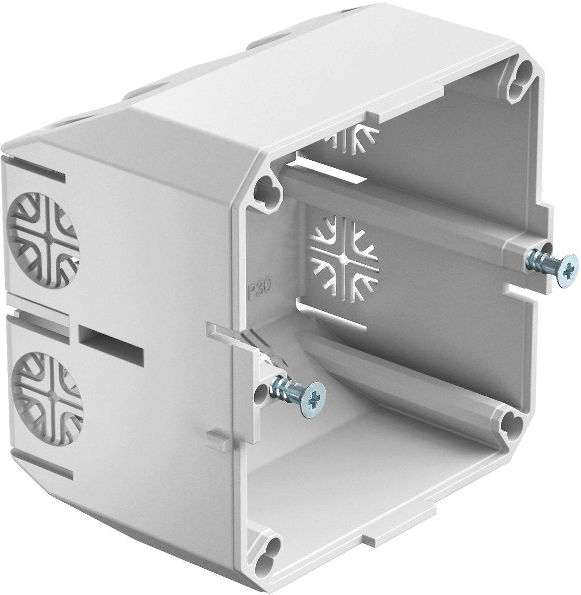 Geräteeinbaudose für Geräte mit Tragring PVC lichtgrau RAL 7035