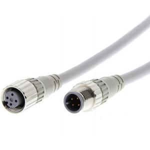 Kabel M12 4-polig Buchsen u. Stecker Kabelenden gerade/gerade feuerhem. 1 m