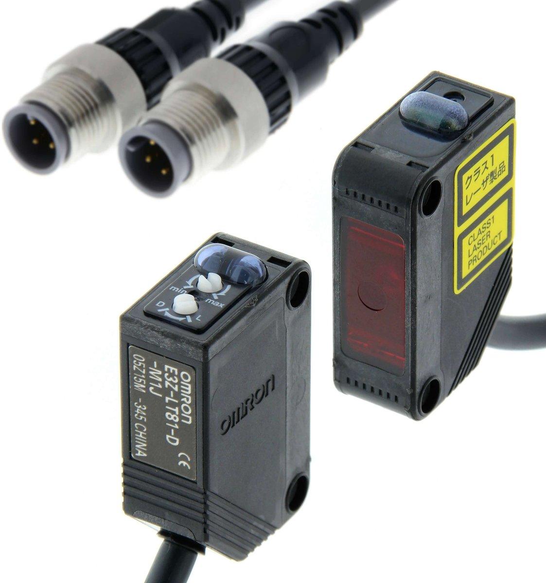 Optischer Sensor Einweglichtschranken-Laser 60 m PNP 0,3 m Kabel mit M12 Stecker