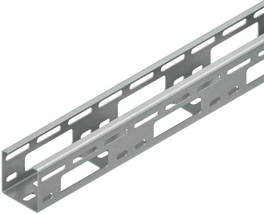 Verteilerrinne Leuchtentragschiene 50x50x3000mm t=1,5 mm gelocht Edelstahl