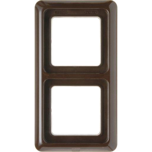 Abdeckrahmen 2-fach mit Dichtung wg Up IP44 - braun glänzend