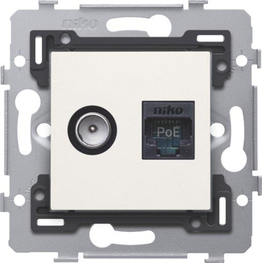 Kombination Koax mit RJ45-Anschluss UTP Kat. 6 PoE++ ready 71x71 mm