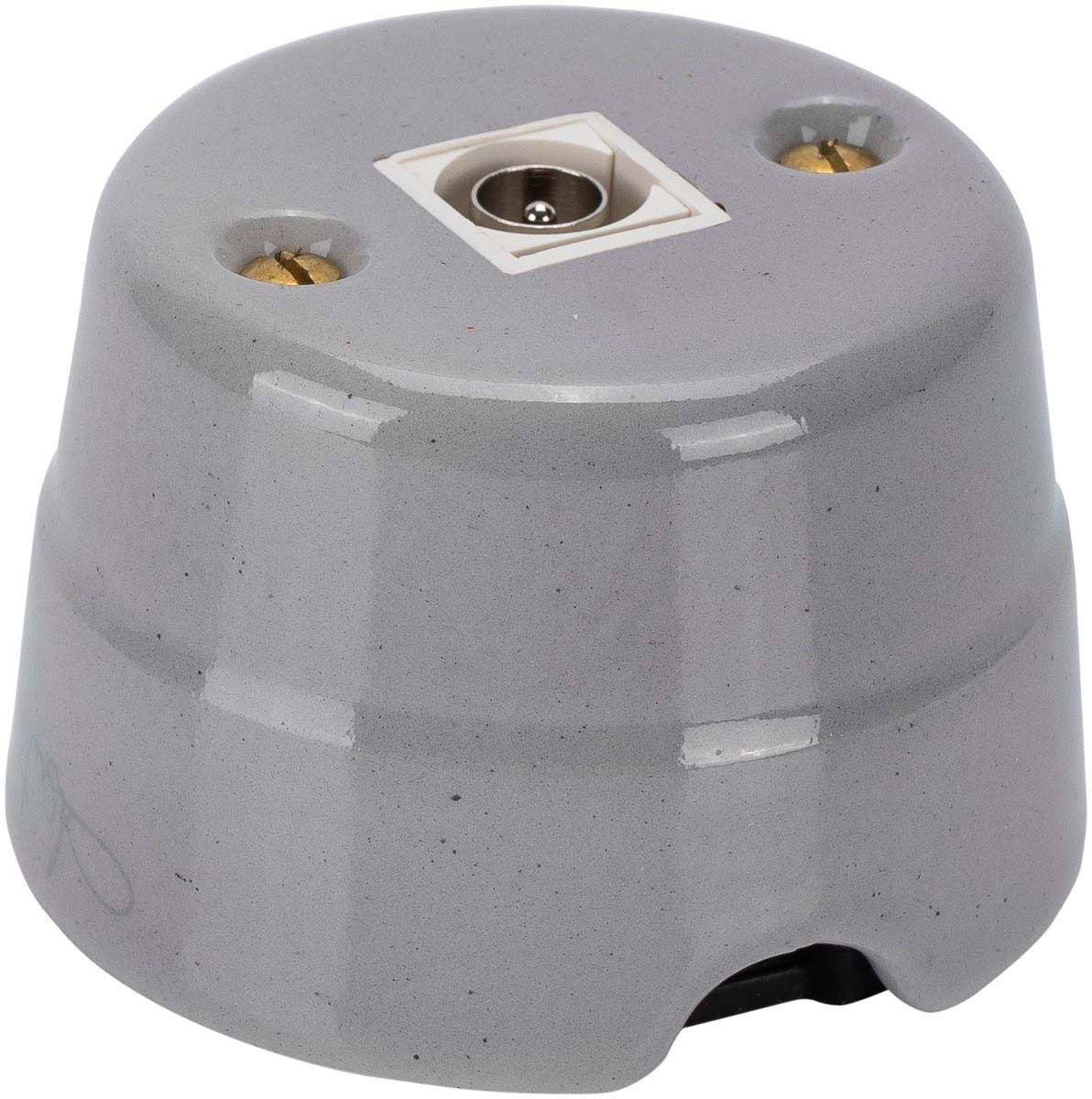 TV-Steckdose aus Keramik Ø 9,5mm Grau CE